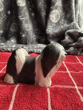 Lhasa Apso Dog Grey and White Dog Ornament Figurine