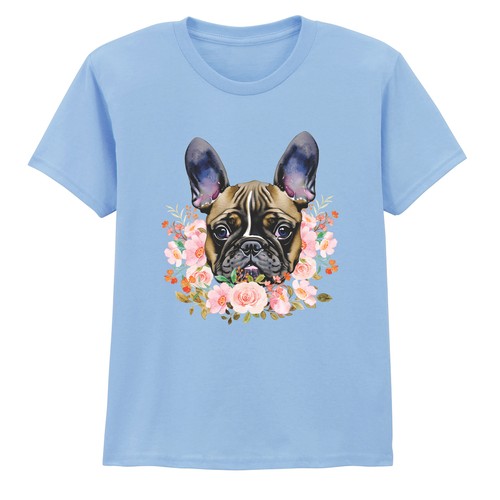 French bulldog floral animals - bulldog,