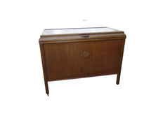 Antique Vintage Large Wooden Ottoman Storage Chest on Castors