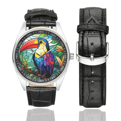 Stained glass toucan - toucan, watch