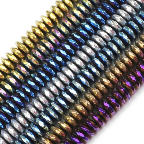 Hematite faceted spacer - faceted,