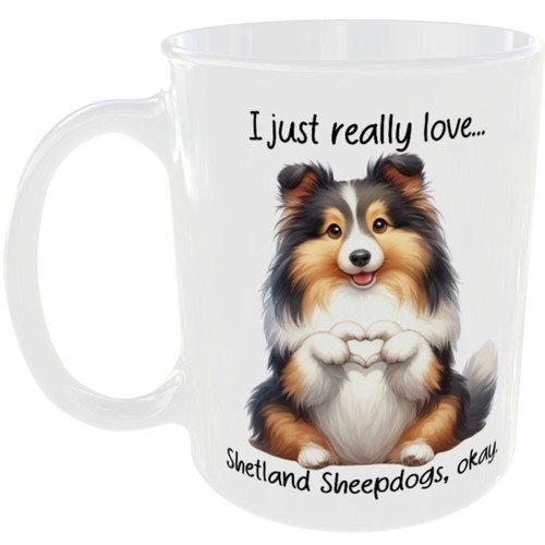 Love shetland sheepdog mug - love,