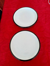 2 X Denby Stoneware Everyday Black Pepper Salad/Dessert Plates (Dia 23cms)