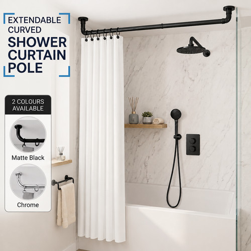 Shower curtain pole extendable - shower,