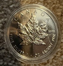2002 Queen Elizabeth Canadian Maple Leaf Silver Coin Bullion loz 0.999 Pure?