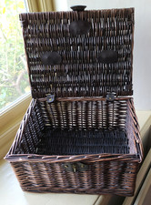M&S Dark Wicker Hamper 16" x