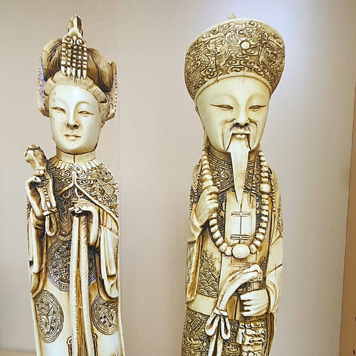 Chinese carved ivory style - carved, ivory-style