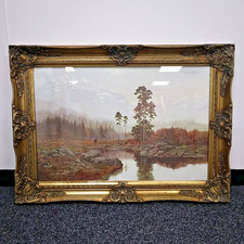 Silent Majesty by Gerard Coulson Framed Art Print Scotland Stag - 36" W X 26" H