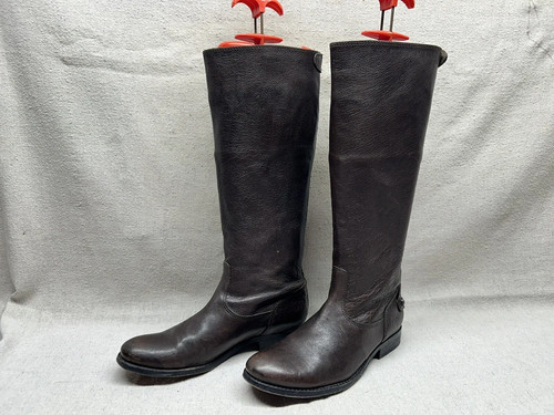 Frye us6 brown leather zip - frye,