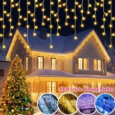 3M/5M LED Icicle Drop Lights Curtain String Lights Wedding Christmas Outdoor
