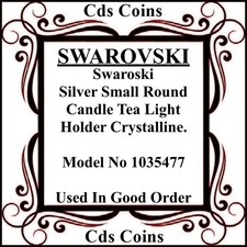 Swarovski Small Round Silver Candle Tea Light Holder Crystalline.
