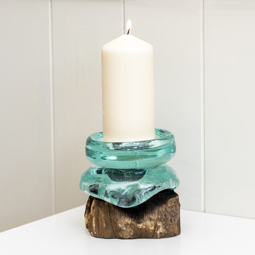 Molten glass candle holder - molten,