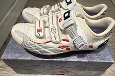 SIDI SCARPE LASER CARBON WHITE SIZE 44.5 CYCLING SHOES ROAD BRAND NEW 