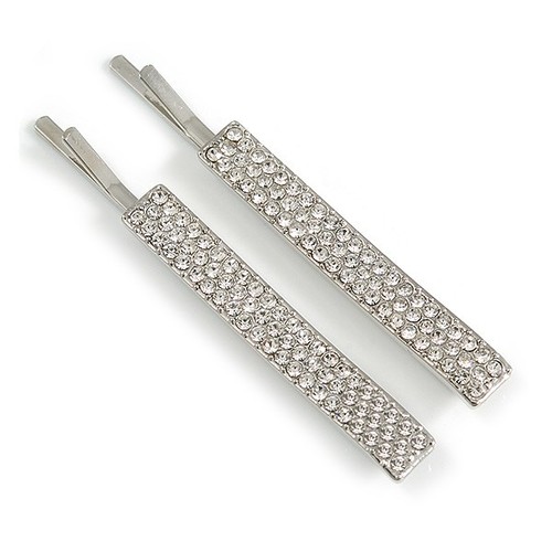 Rhodium plated clear crystal - plated,