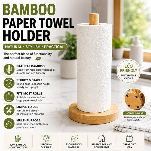 Bamboo paper towel holder - paper,