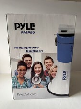 Pyle 50W Portable Megaphone Speaker - Compact Bullhorn with LED, Siren & Mic