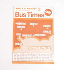 Bus Coach Timetable Wilts & Dorset Bus Times 27th May 1984