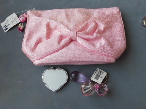 Pink clutch bag - pink, heart