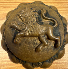 P&F Corbin Antique Door Knob "Standing Lion" (Passage Size A-14200)