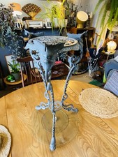 Antique Vintage Metal Garden plant stand / torchere table Ornate Decorative