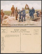 WW1 Daily Mail Old Color Postcard Wounded Tommy to Photographer I'm not a German