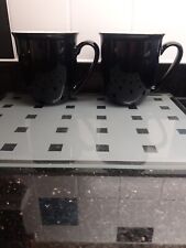 DENBY BLACK MUGS X 2 possibly Merlot