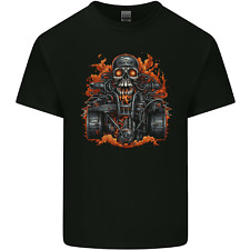 A Skull Quad Bike Rider ATV Off Roading Biker Kids T-Shirt Childrens