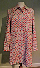 Red Herring Tartan red white & blue duffle coat jacket swing style size 12 