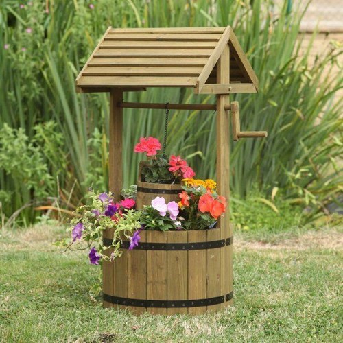 Wooden garden planters - garden,