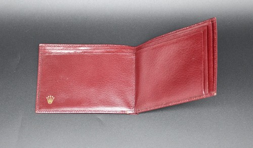 Rolex burgundy leather wallet - burgundy,