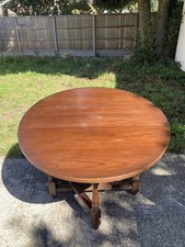 Wood bros Old charm oak gateleg drop leaf oval dining table Vintage