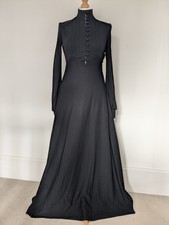 Vintage 1970's Simon Massey By Janice Wainwright Long Black Dress. Size 8-10