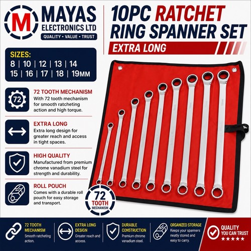 10pc aviation ratchet spanner - 10pc,
