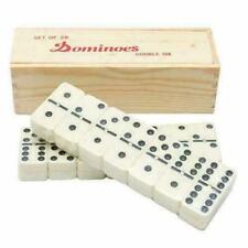 Double Six Club Pub Dot Dominoes Game Set - 28 Double 6 Dominoes Set wooden box