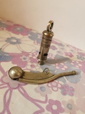 Vintage Whistles, Navy Broad Arrow Boatswains Bosuns Call & Metropolitan Police