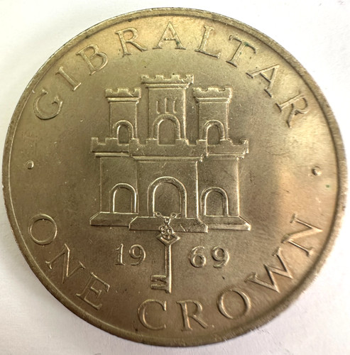 1969 gibraltar one crown coin - gibraltar,