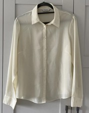 BHS Classic Long Sleeve Cream Blouse Size 16