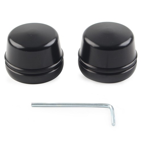 Aluminum black front axle cap - front,