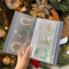 Jewelry Storage Book Anti Oxidation Earring Ring Organizer Bag With Pockets