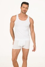White Cotton Lycra Tank Top
