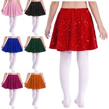 Kids Girls Dancewear Pleated Mini Skirt Ruffled Birthday Theme Hip Hop Jazz