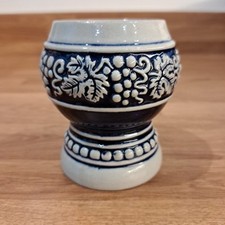 Vintage West Germany Gerzit ceramic Wine Cup Blue cobalt