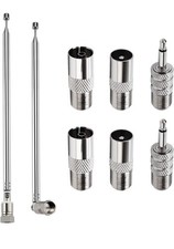 Replacement Telescopic Aerial Antenna, 2 Pcs 100cm 7 Section DAB FM Antenna with