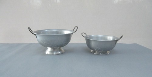 Vintage aluminium colanders - aluminium,