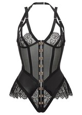 Ann Summers Exuberant Crotchless Teddy Bodysuit Black - Size S - BNWT