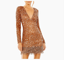 Mac Duggal 5928 copper V Neck