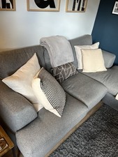 Next 3 Seater Chaise L Shape Sofa In Grey Excellent Condition