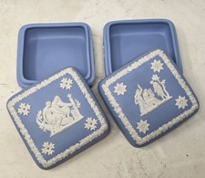 2 Wedgwood Blue Jasperware 4"