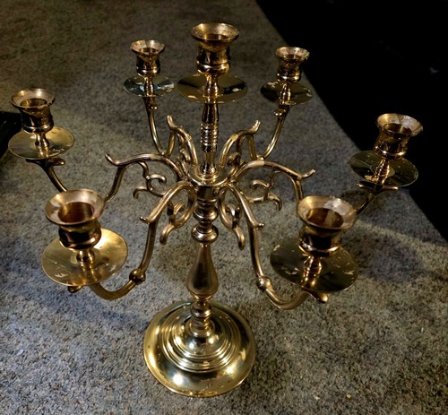 Vintage 1970s candelabra brass - vintage,