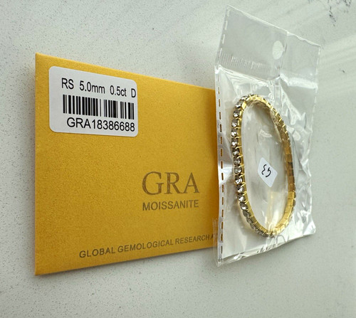 Gold colour moissanite tennis - gold,